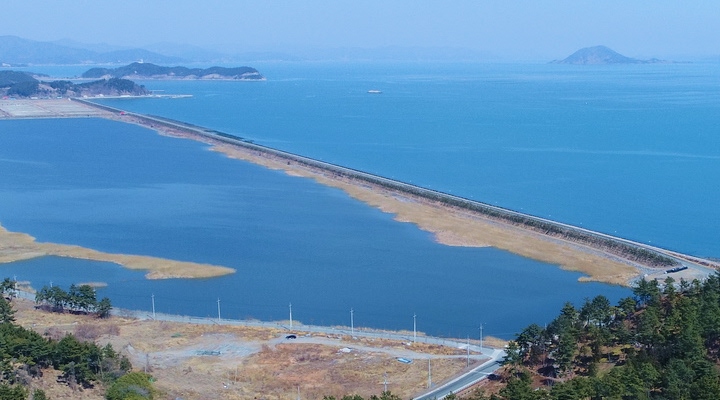 삼산방조제 전경